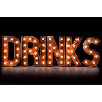 Steel Marquee Letter Drinks High-End Custom Zinc Metal Marquee Light Marquee Sign