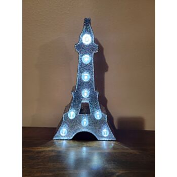 Steel Marquee Letter Eiffel Tower Shiny Silver High-End Custom Zinc Metal Marquee Light Marquee Sign