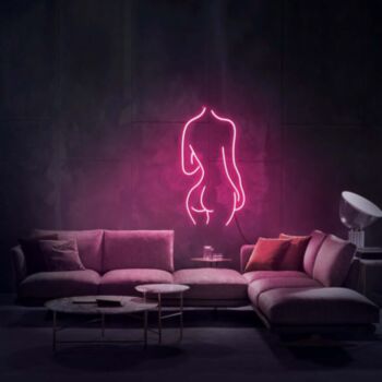 Female Figure Outline Neon Sign