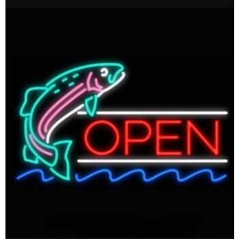 Fish Open Neon Sign