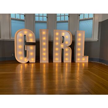 Steel Marquee Letter Girl Light Up High-End Custom Zinc Metal Marquee Light Marquee Sign