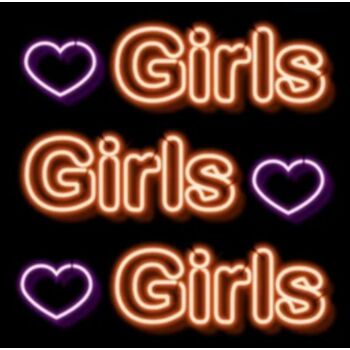 Girls Girls Girls Neon Sign Heart Neon Sign