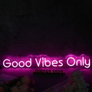 Good Vibes Only Purple Neon Sign