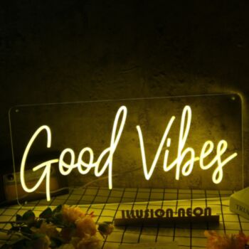 Good Vide Yellow Custom Neon Sign