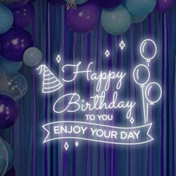 Happy Birthday Enjoy Your Day Neon Sign