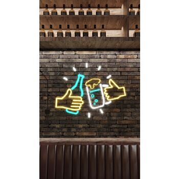 Happy Hour Logo Neon Sign