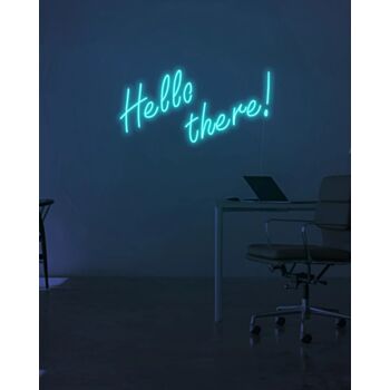 Hello There Neon Sign Ice Blue Neon Light