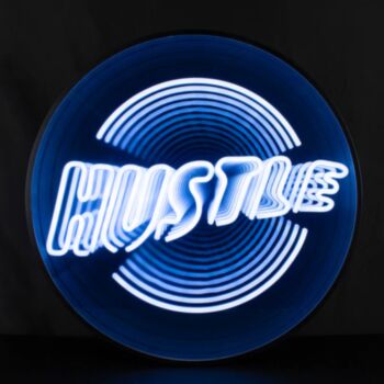 HUSTLE Infinity Mirror Neon Sign