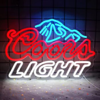 Ice Blue Mountains Coor Light Bar Neon Sign