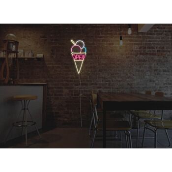 Ice Cream Open Neon Sign