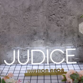 Judice White Neon Sign