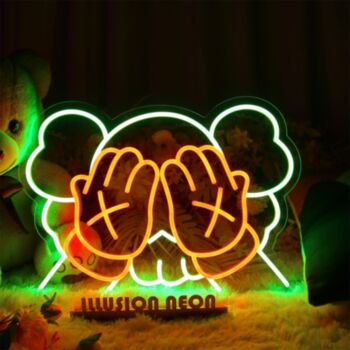 KAWS Covering Eyes Neon Sign