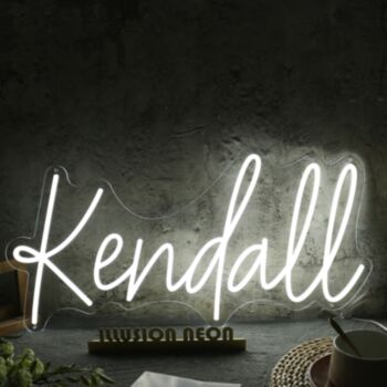 Kendall White LED Neon Sign