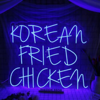 KOREAN FRIED CHICKEN Blue Neon Sign