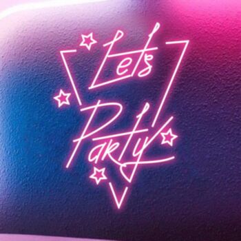 Lets Party in Triangle Neon Sign