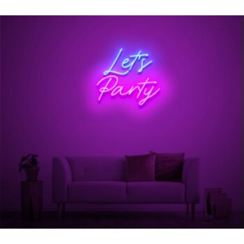 Lets Party Neon Sign Blue And Pink Neon Lights