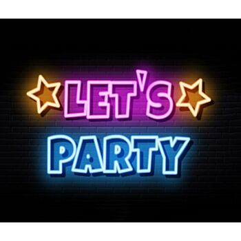 Lets Party Neon Sign With Yellow Stars Neon Sign