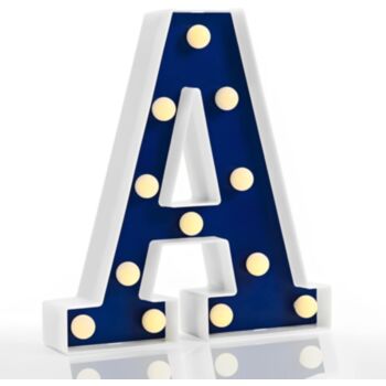 Steel Marquee Letter A Blue and White High-End Custom Zinc Metal Marquee Light Marquee Sign