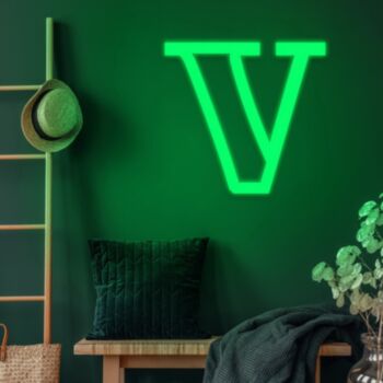 Letter V Neon Sign