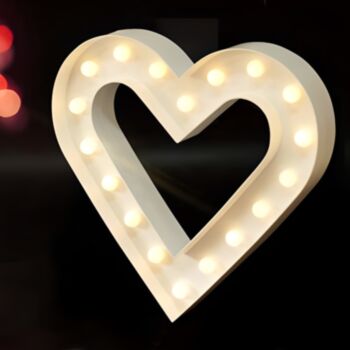 Steel Marquee Letter Lighted Heart High-End Custom Zinc Metal Marquee Light Marquee Sign