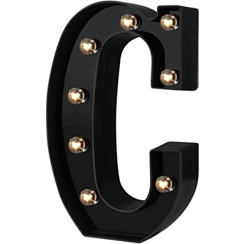 Steel Marquee Letter C Black Font High-End Custom Zinc Metal Marquee Light Marquee Sign