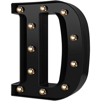 Steel Marquee Letter D Black Font High-End Custom Zinc Metal Marquee Light Marquee Sign