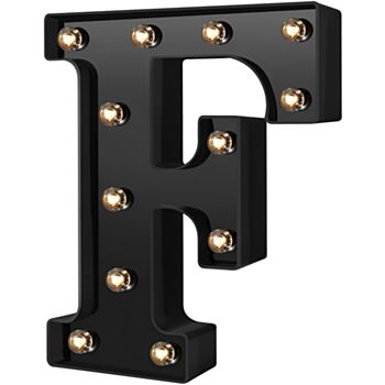 Steel Marquee Letter F Black Font High-End Custom Zinc Metal Marquee Light Marquee Sign