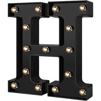 Steel Marquee Letter H Black Font High-End Custom Zinc Metal Marquee Light Marquee Sign