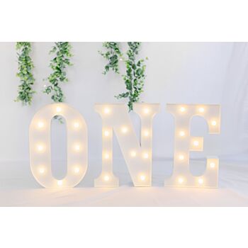 Steel Marquee Letter One Warm White High-End Custom Zinc Metal Marquee Light Marquee Sign