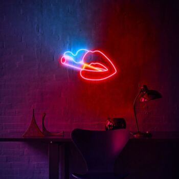 Lips Smoking Neon Sign