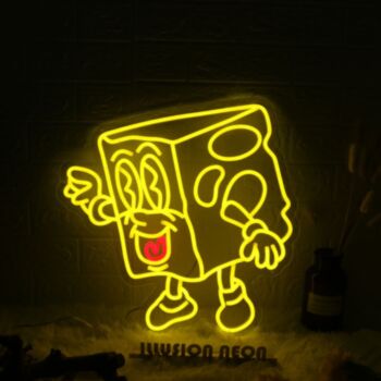 Little Cheese Guy Yellow Neon Sign