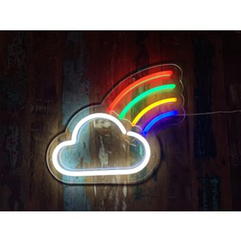 Little Cloud And Rainbow Neon Sign