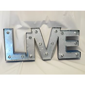 Steel Marquee Letter LIVE High-End Custom Zinc Metal Marquee Light Marquee Sign