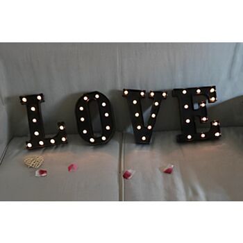 Steel Marquee Letter Love Black High-End Custom Zinc Metal Marquee Light Marquee Sign