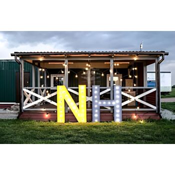 Steel Marquee Letter NH High-End Custom Zinc Metal Marquee Light Marquee Sign