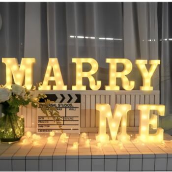 Steel Marquee Letter Marry Me High-End Custom Zinc Metal Marquee Light Marquee Sign