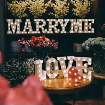 Steel Marquee Letter Marry Me Love With Red Heart High-End Custom Zinc Metal Marquee Light Marquee Sign