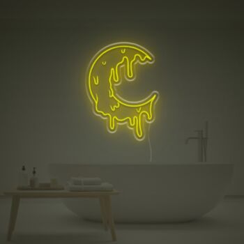 Melting Moon LED Neon Sign