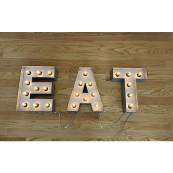 Steel Marquee Letter Eat High-End Custom Zinc Metal Marquee Light Marquee Sign