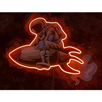 Moon Rider Astronaut Neon Sign