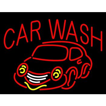 Neon Car Signs Led Red Car Wash Signs On Black Background