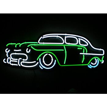 Neon Car Signs White And Green Neon Light