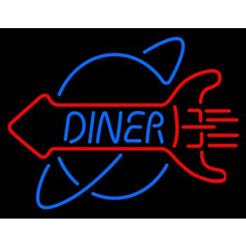 Neon Rocket Led Rocket Diner Neon Sign For Room Kitchen Blue And Red Neon Lights