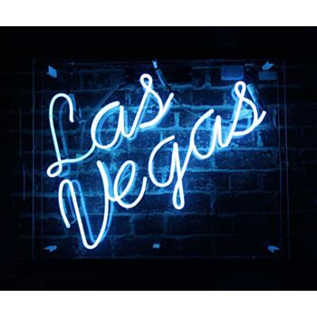 Neon Signs Las Vegas White Neon Sign Hung On The Brick Background