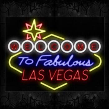 Neon Signs Las Vegas With Star Design And Border Led Neon Lights