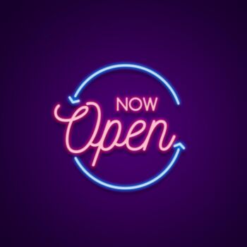 Now Open Round Neon Sign