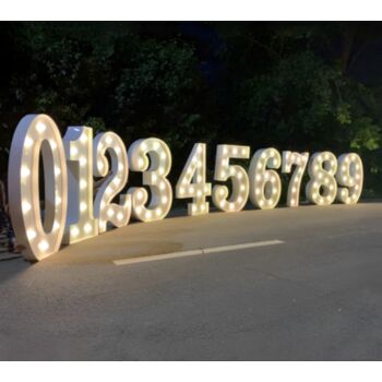 Steel Marquee Letter Number 0 to 9 Zero to Nine High-End Custom Zinc Metal Marquee Light Marquee Sign