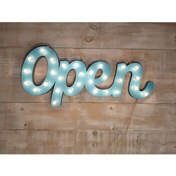 Steel Marquee Letter Open Blue High-End Custom Zinc Metal Marquee Light Marquee Sign