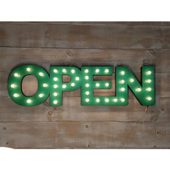 Steel Marquee Letter Open Green High-End Custom Zinc Metal Marquee Light Marquee Sign