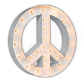 Steel Marquee Letter Peace Sign Vintage High-End Custom Zinc Metal Marquee Light Marquee Sign